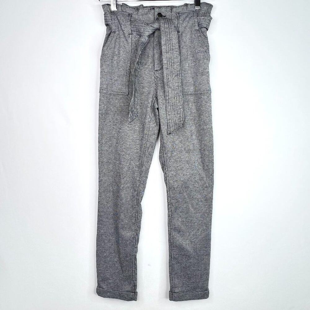 SO Micro Houndstooth Paper Bag Waist Trousers Size 1
